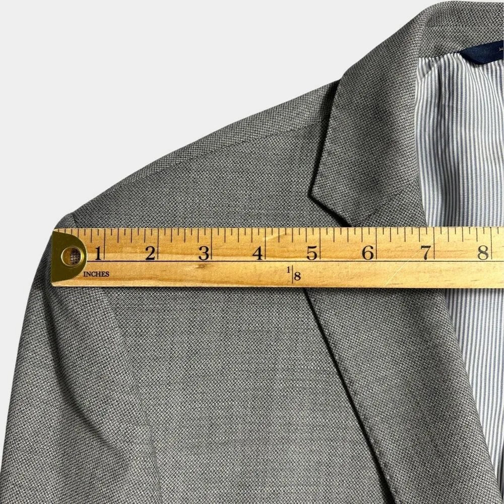 BROOKS BROTHERS Regent fitMens Blazer Sport Coat Two Button Jacket 46R WOOL Gray